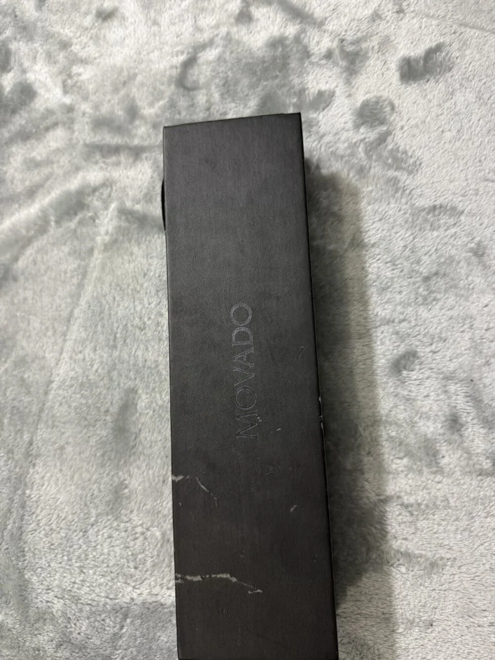 Movado Bold 3600014 Mens Watch Black Dial Black Leather Chronograph Quartz Date